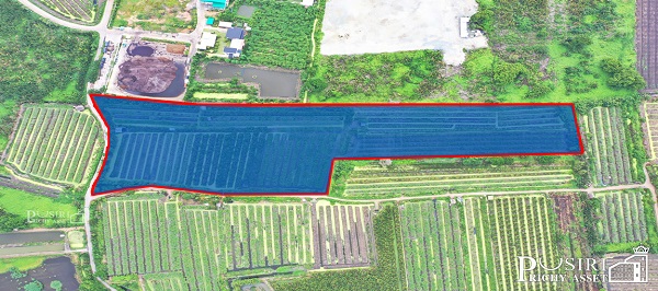 ที่ 31 ไร่ หน้ากว้าง 133 เมตร ราคาคุ้มสุดในตลาดเชื่อมต่อหลายเส้นทาง ถนนสวนส้ม บางปลา และพระราม 2