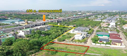 ขาย ที่ปลูกบ้าน 242 ตร.ว. ใกล้ ถ. บรม เพียง 188 ม. หน้ากว้าง สวย 47 เมตร ติดตะวันออก สะดวกสบายด้วย Design Village / Starbuck/ กูเม่ ก่อนสาย 3 - kk5051s