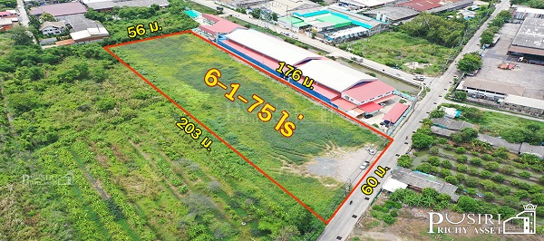 ที่สีม่วง ถมพร้อมใช้ 6 ไร่ สร้างโรงงานใหญ่ได้ทุกประเภท 7,000 ตร.ม. เทรลเลอร์เข้าออกสะดวก ใกล้ ถ . เศรษฐกิจ พุทธสาคร KK5114S