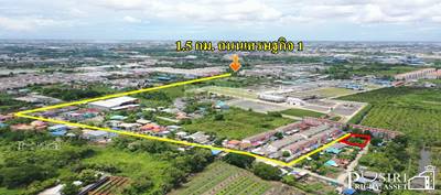 ที่ สวยปลูกบ้าน/โกดัง ขนาดเล็ก 186.6 วา สะดวก ติดถนน 3 ด้าน ในซอยค่าย กำแพงเพชร ใกล้เศรษฐกิจ และ พุทธสาคร