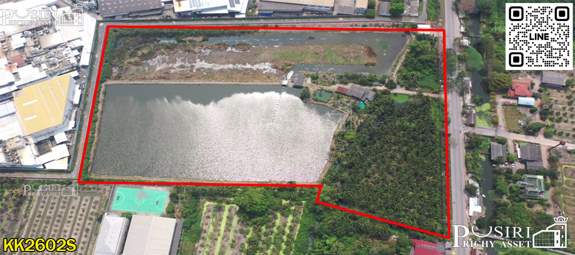 ที่สวย สร้างโรงงานได้ทุกประเภท หน้ากว้าง 202 เมตร ขนาด 28 ไร่ 162 วา ติดคลอง ถนนกว้างใช้รถเทเลอร์ได้ ใกล้นิคมสมุทรสาคร KK2602S
