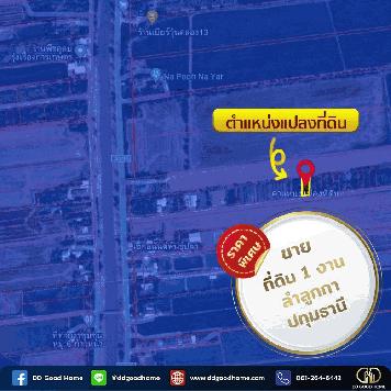 ขายที่ดิน 1 งาน ตำบลพืชอุดม อำเภอลำลูกกา จังหวัดปทุมธานี ราคาพิเศษ!!